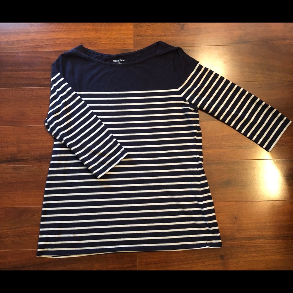 Merona Striped Quarter Length Top